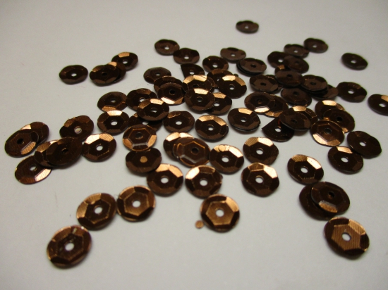 SEQUINS ROUND 7MM 100G BROWN