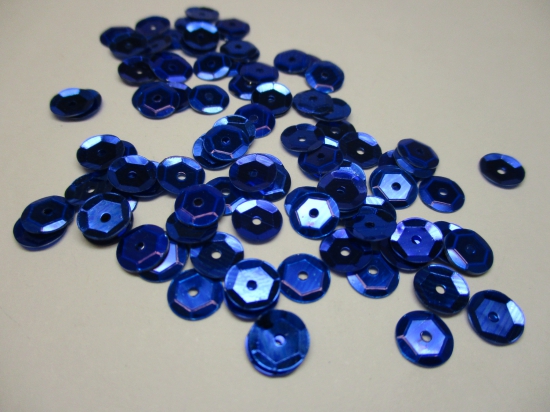 SEQUINS ROUND 7MM 100G BLUE