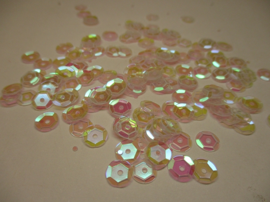 SEQUINS ROUND 7MM 100G CLEAR AB