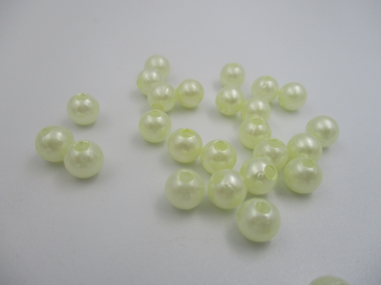 Plastic Pearls 10mm Yellow  100g