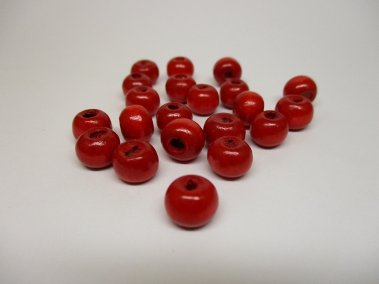 WOOD BEADS 8MM RED 250G
