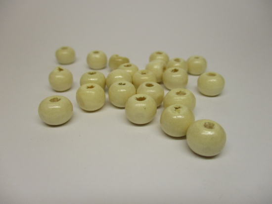 WOOD BEADS 8MM NATURAL 125G