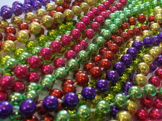 MARDI GRAS BEADS 12 STR MIX 7MM