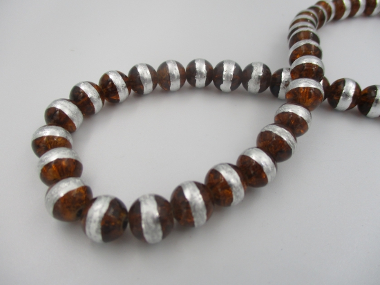 Silver Strip 10mm Clear Brown +/-84pcs