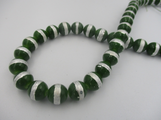 Silver Strip 10mm  Green +/-84pcs