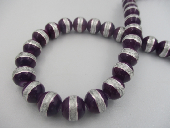 Silver Strip 10mm Dk Purple +/-84pcs