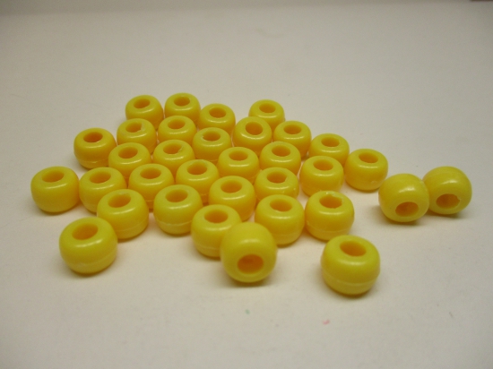 PONY BEADS 6X9MM 250G YELLOW