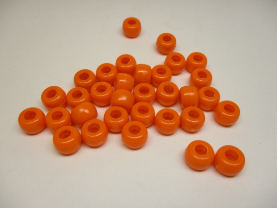 PONY BEADS 6X9MM 250G ORANGE