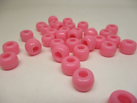 PONY BEADS 6X9MM 250G PINK