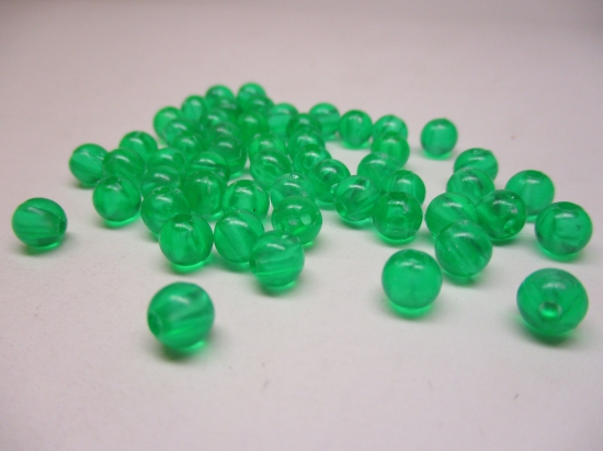 PONY BEADS 6MM 250G TRANS GREEN