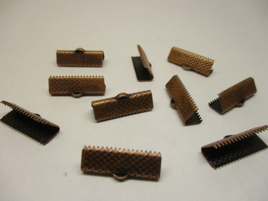 RIBBON CRIMP 20MM COPPER 16PCS