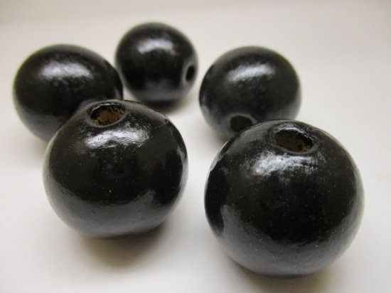 WOOD BEAD 20MM 125G BLACK