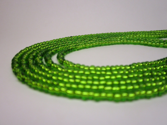 Czech Seed Beads 8/0 Foil Green 3str x +/-50cm
