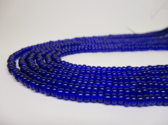 Czech Seed Beads 8/0 Crystal Dk Blue 3str x +/-50cm