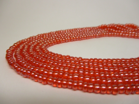 Czech Seed Beads 8/0 Luster Orange 3str x +/-50cm