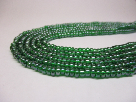 Czech Seed Beads 8/0 Luster Green 3str x +/-50cm