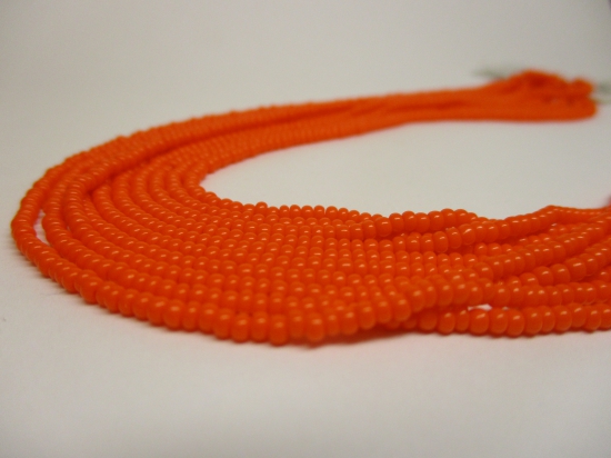 Czech Seed Beads 11/0 Opaque Orange 5str x +/-50cm