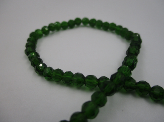 Crystal Round 4mm Dk Green  +/-100pcs