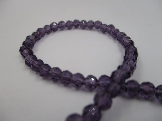 Crystal Round 4mm Dk Purple +/-100pcs