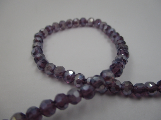 Crystal Round 4mm Dk Purple AB +/-100pcs