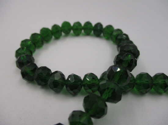 Crystal Disc Dk Green 8mm +/-60pcs