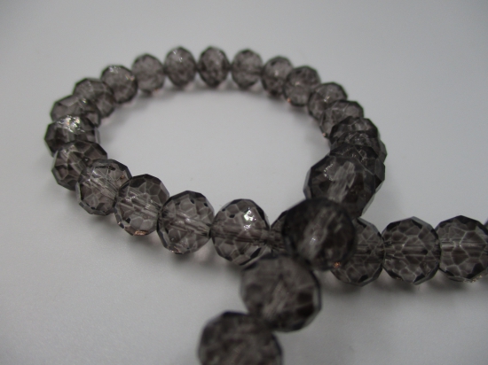 Crystal Disc Dk Grey 8mm +/-60pcs