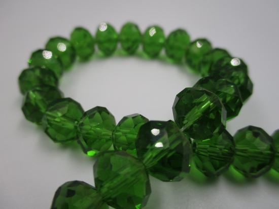 Crystal Disc Green 10mm +/-65pcs