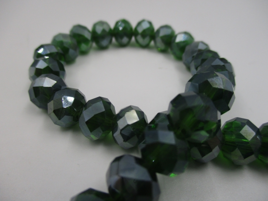 Crystal Disc Dk Green Ab 10mm +/-65pcs