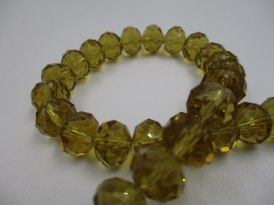 Crystal Disc Ant Gold 10mm +/-65pcs
