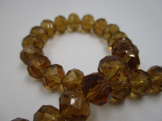 Crystal Disc Brown 10mm +/-65pcs