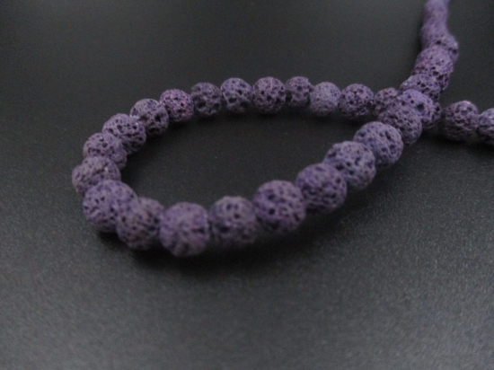 LAVA ROCK 6mm+/-63pcs Dk Purple