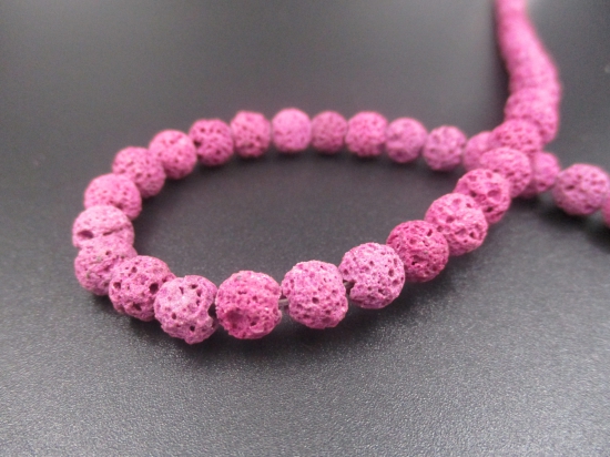 LAVA ROCK 6mm+/-63pcs Dk Pink