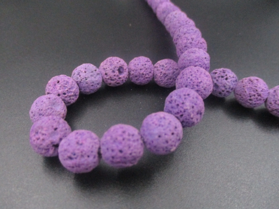 LAVA ROCK 10mm+/-40pcs Purple