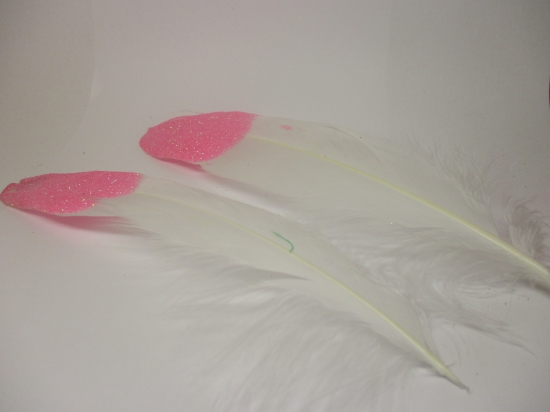 Feathers 18cm 10pcs #11 white pink