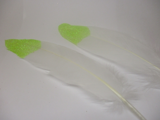 Feathers 18cm 10pcs #11 white lime