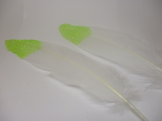 Feathers 18cm 10pcs #11 white lime