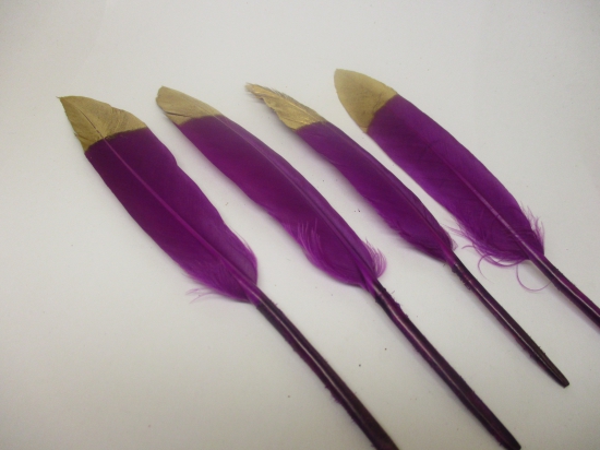 Feathers 15cm #14 10pcs Purple gold