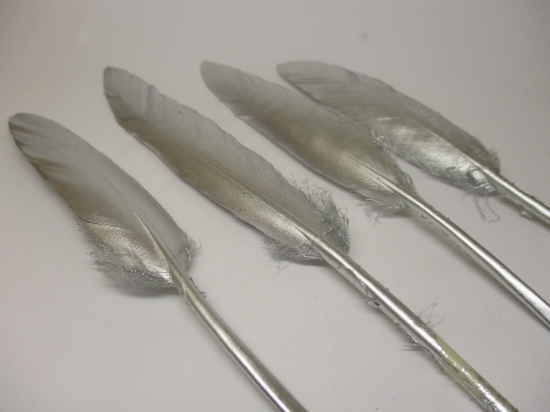 Feathers 15cm #5 10pcs Silver