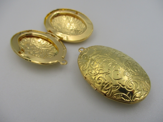 Pendant Locket 1pcs (G) 38x27mm Oval