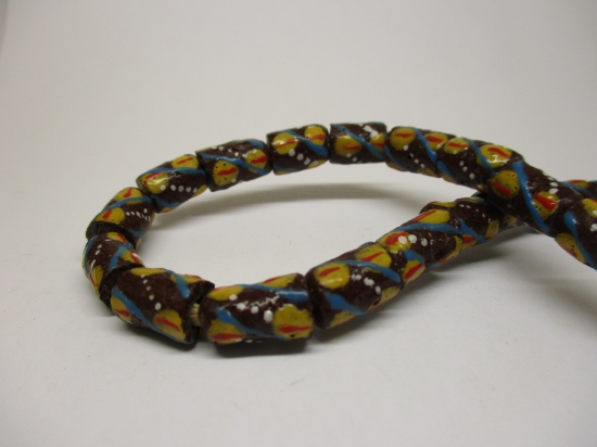 Ghana Trade African Beads +/-60cm 12x8mm