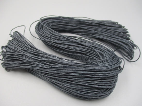 Wax cord 1mm +/-70m DK GREY