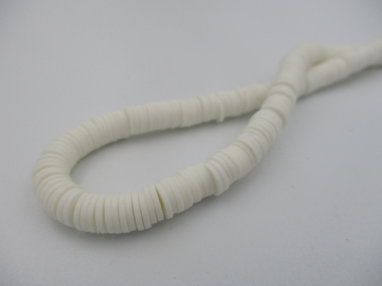 Rubber Disc Beads 6mm/ 40cm White