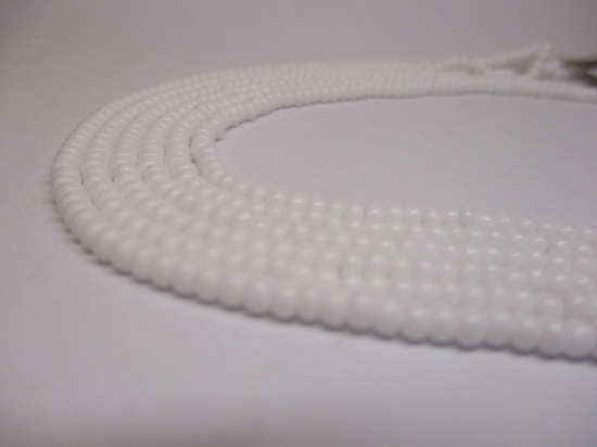 Czech Seed Beads 8/0 Opaque White 3str x +/-50cm
