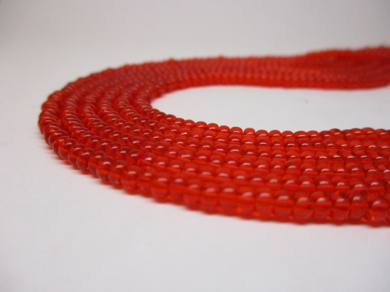 Czech Seed Beads 8/0 Crystal lt Red 3str x +/-50cm