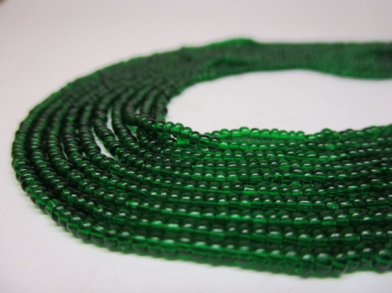Czech Seed Beads 11/0 Crystal Dk Green 5str x +/-50cm