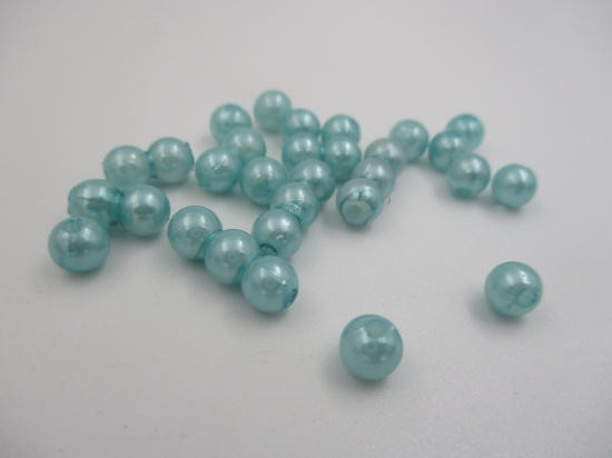 Plastic Pearls 6mm Turq  100g