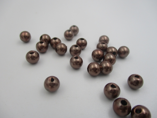Plastic Pearls 12mm Brown 100g