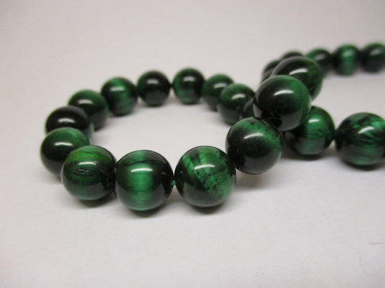 Tiger Eye 8mm +/-48pcs Green