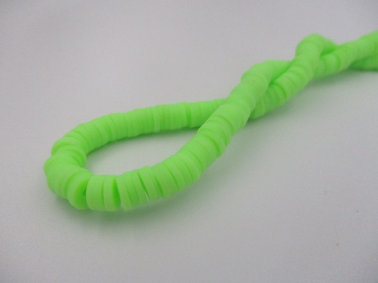 Rubber Disc Beads 6mm/ 40cm Lt Green