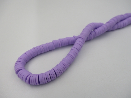 Rubber Disc Beads 6mm/ 40cm Purple